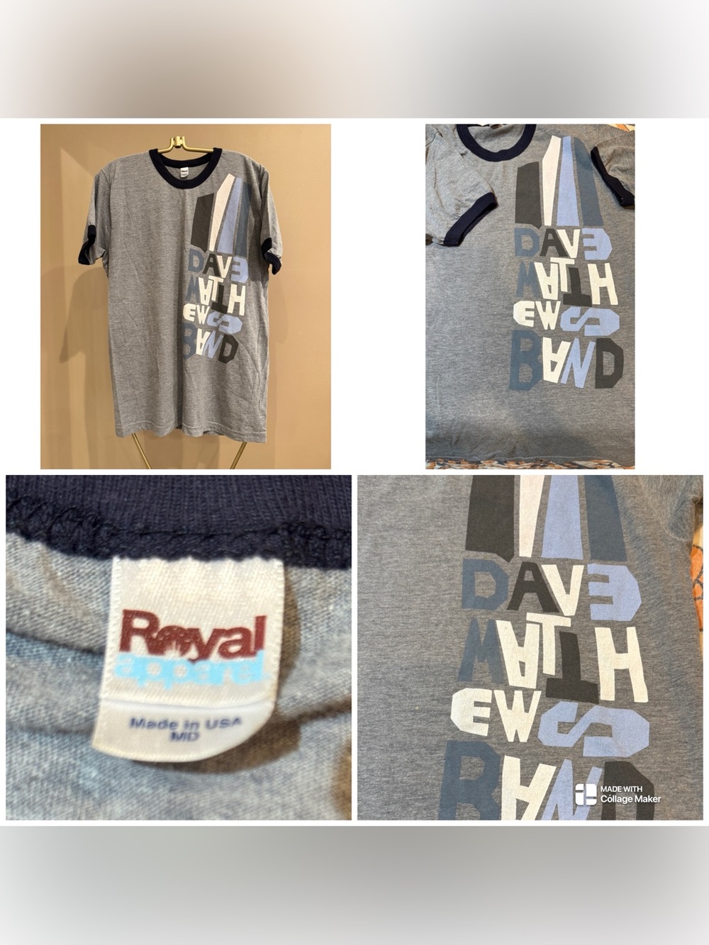 Y2K  Dave Matthews Band gray ringer t-shirt